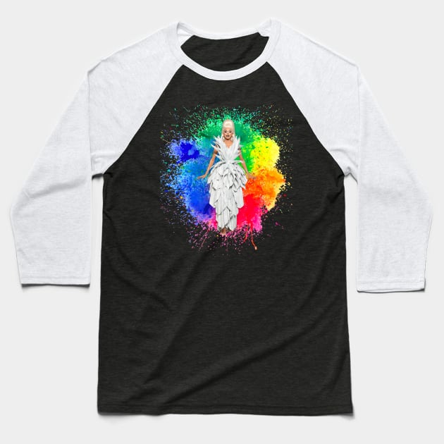 RuPaul - Rainbow Queen Baseball T-Shirt by aespinel